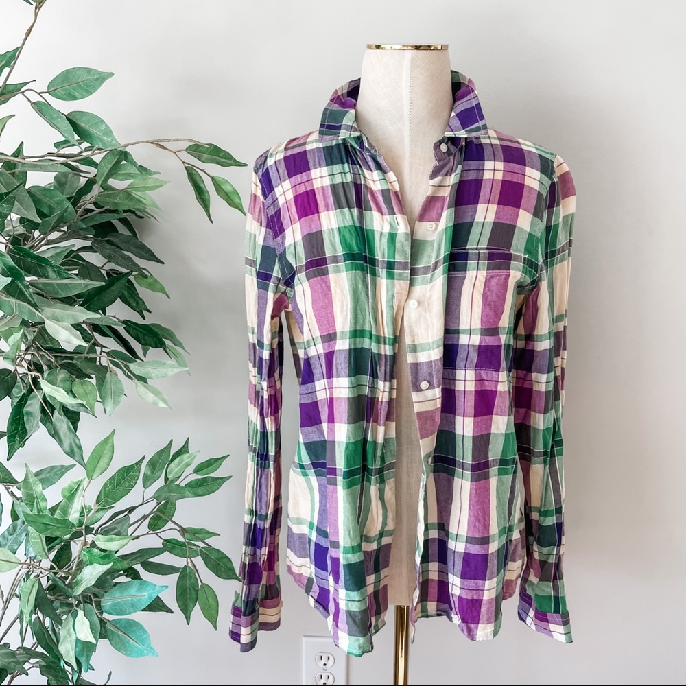 NYC Broadway & Broome Shirtmakers Long Sleeve Flannel Top